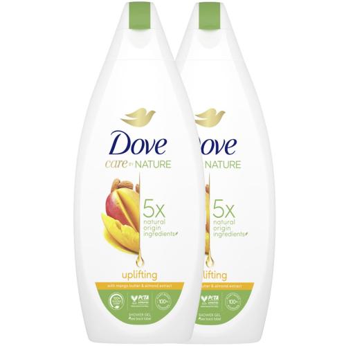 Dove Πακέτο Προσφοράς Care By Nature Uplifting Shower Gel Αφρόλουτρο Gel με Άρωμα Μάνγκο & Εκχύλισμα Αμυγδάλου 2x600ml